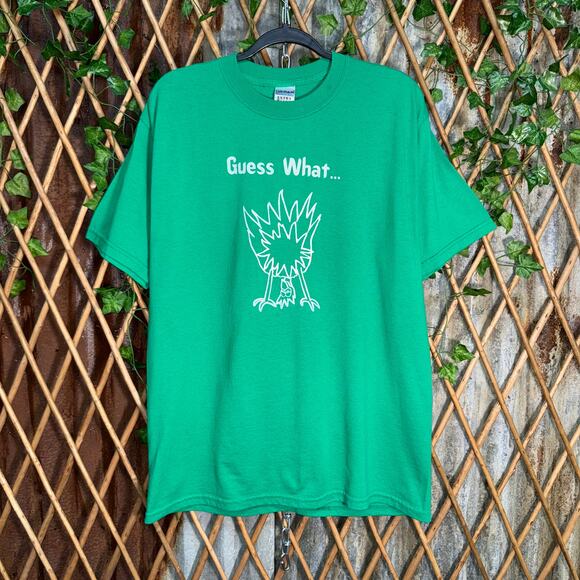 Vintage Y2K guess what chicken butt drawing humor 00s tshirt - Picture 1 of 4